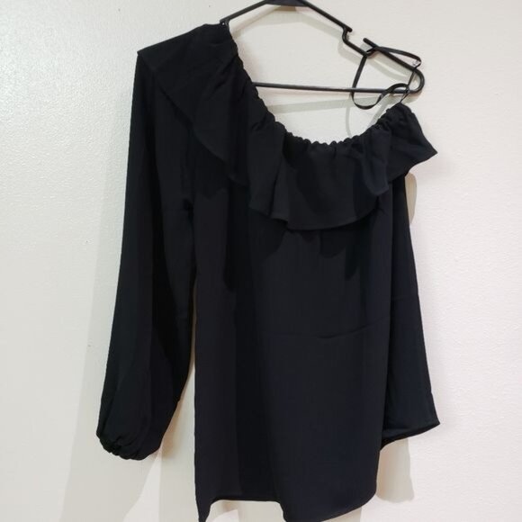 French Connection FT evening dew one shoulder long sleeve top, size 2 - Picture 1 of 9